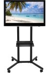 TV-stand Slimline med hylde, sort #1