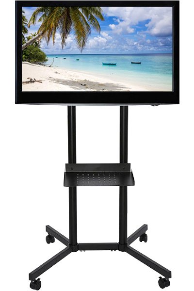 TV-stand Slimline med hylde, sort #1